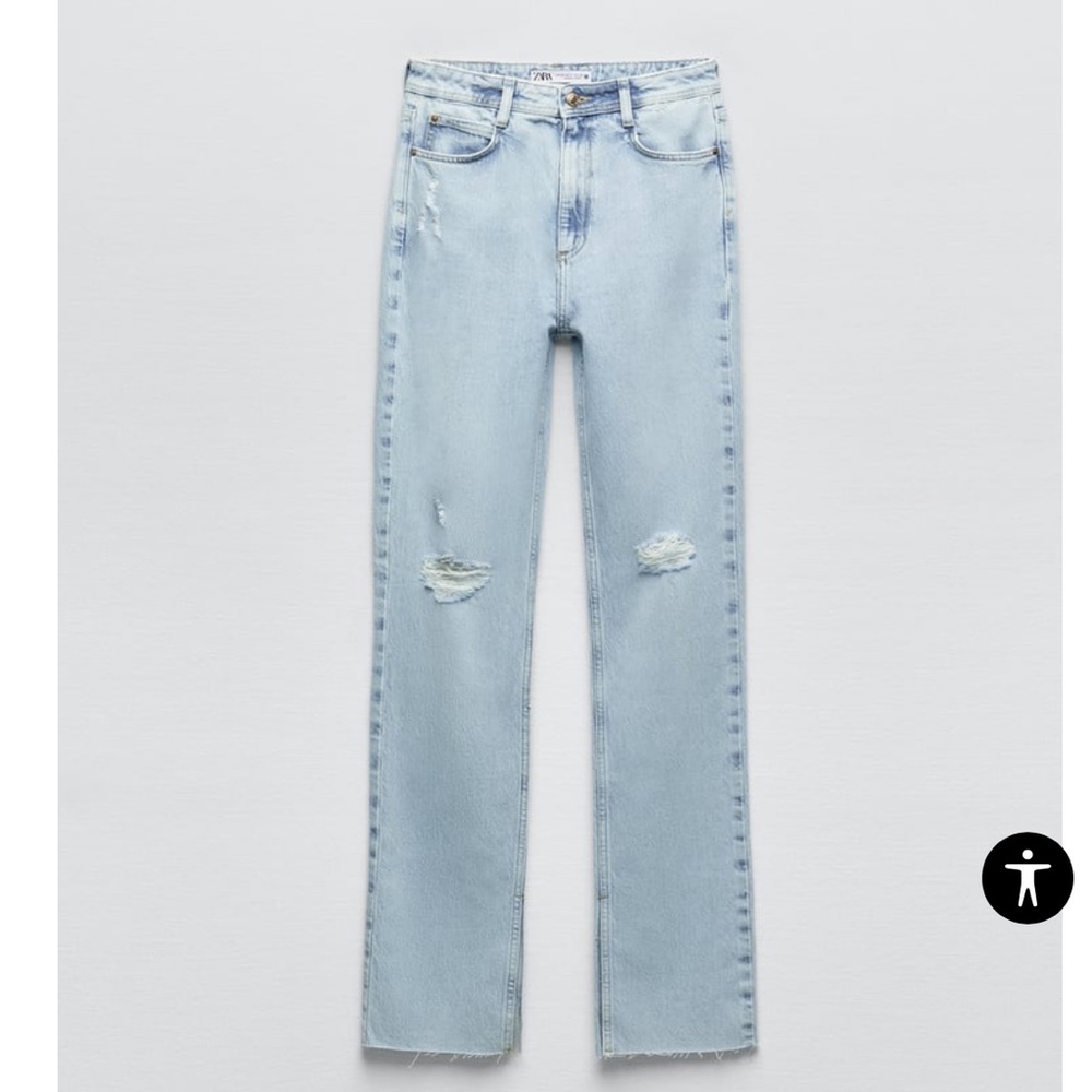 Zara High Waisted Jeans (Side Slit)
